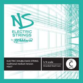 D'Addario NS Electric Traditional Bass Single High C String, 3/4 Scale, Medium Tension
