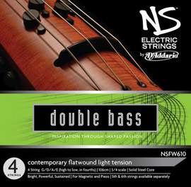 D'Addario NS Electric Contemporary Bass String Set, 3/4 Scale, Light Tension