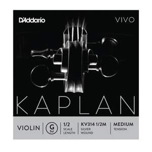 D'Addario Kaplan Vivo Violin G String, 1/2 Scale, Medium Tension