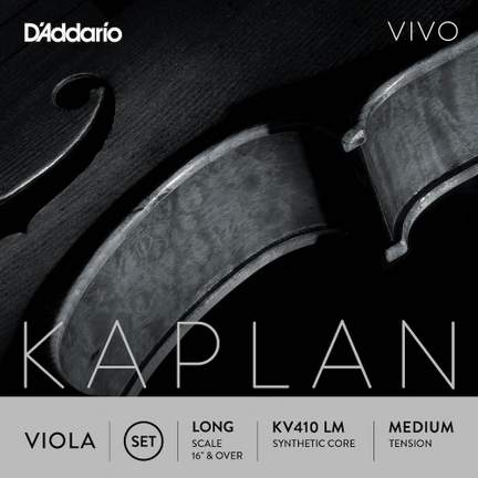 D'Addario Kaplan Vivo Viola String Set, Long Scale, Medium Tension