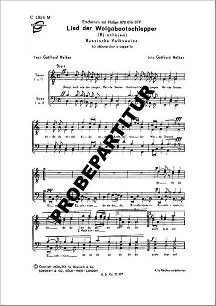 Lied der Wolgabootschlepper