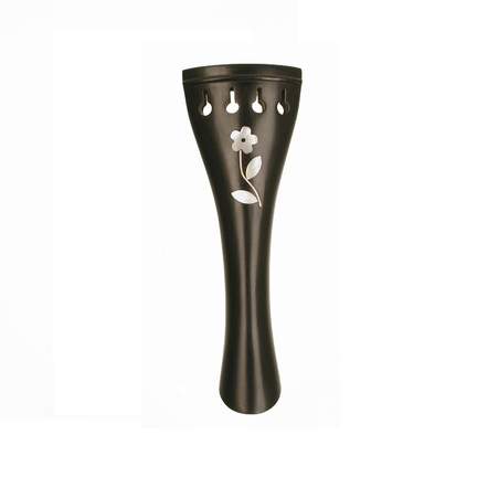 Violin Tailpiece Ebony Flower Inlay