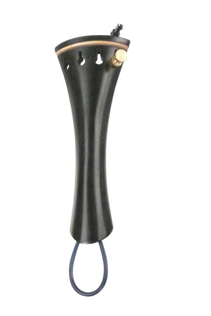Violin Tailpiece Ebony 4/4 Maple Saddle + Adjustable Tailgut