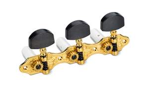 Schaller Machine Head Classic, Hauser, Gold Ebony Buttons