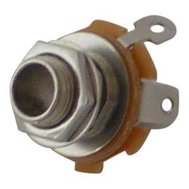 Guitar Jack Socket Chrome Nut, Unswitched