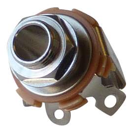 Guitar Jack Socket Chrome Nut, Stereo