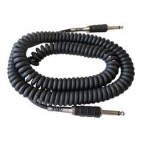 Guitar Lead Black, Coiled 6.0mm 20ft