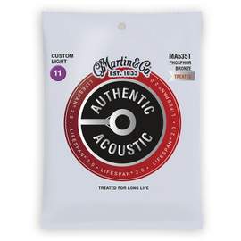 Martin Guitar String Authentic Acoustic - LifeSpan 2.0 - Phosphor Bronze Custom Light ( 11-52 )