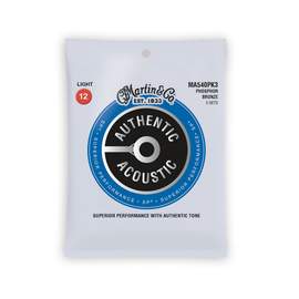 Martin Guitar String Authentic Acoustic - SP - Phosphor Bronze Light ( 12-54 ) x3