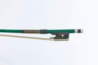 P & H D.Bass Bow Green Fibreglass Real Hair 4/4-3/4