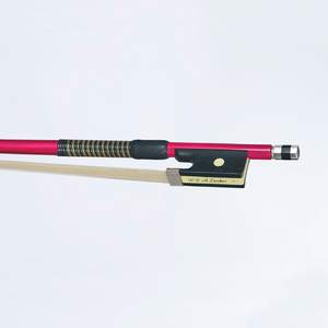 P & H Violin Bow Pink Fibreglass Natural Hair 1/4