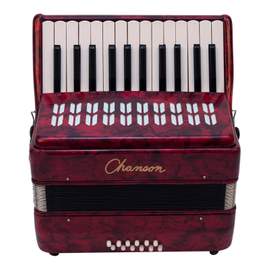Chanson Piano Accordion 12 Bass Red