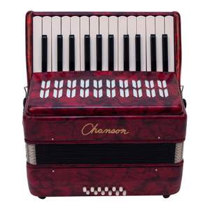 Chanson Piano Accordion 12 Bass Red