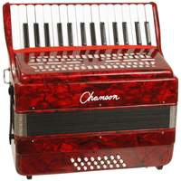 Chanson Piano Accordion 24 Bass Red