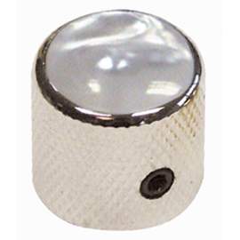 Gt dome knobs- chromewhite- pack2