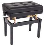 Kinsman Deluxe Adjustable Piano Bench with Storage ~ Satin Black Product Image