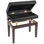 Kinsman Deluxe Adjustable Piano Bench with Storage ~ Satin Rosewood Product Image
