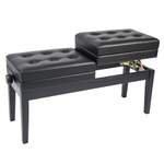 Kinsman Double Adjustable Piano Bench with Storage ~ Satin Black Product Image