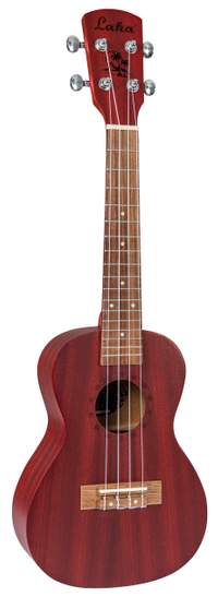 Laka Sapele Series Concert Ukulele & Bag - Red