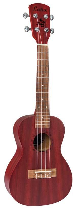 Laka Sapele Series Concert Ukulele & Bag - Red