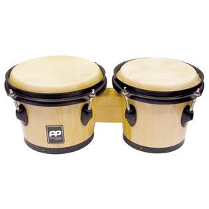 Pp bongos- natural wood- black hardware