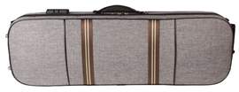 Gsj Oblong Violin Case Grey With Brown & Cream Stripe 4/4
