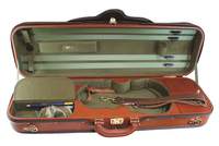 Negri Diplomat Leather Violin Case 4/4 Cognac/blue Velvet