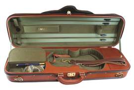 Negri Diplomat Leather Violin Case 4/4 Cognac/blue Velvet
