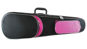 Primavera Rainbow Violin Case Black/pink 1/4