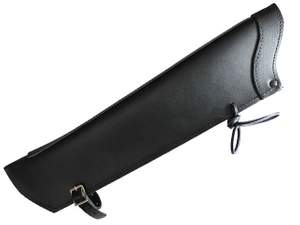 Slim Black Leather Double Bass Bow Quiver (2 Buckles)
