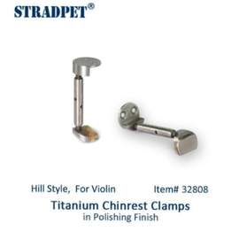 Stradpet Violin Chinrest Barrels Hill Clamp Polish Titanium