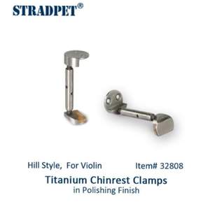 Stradpet Violin Chinrest Barrels Hill Clamp Polish Titanium