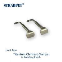 Stradpet Violin Chinrest Barrels Hook Clamp Polish Titanium