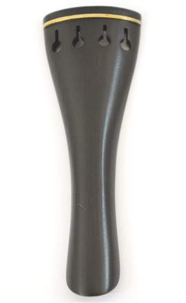 Violin Tailpiece Ebony Round Gold Fret Standard 4/4 (112mm)