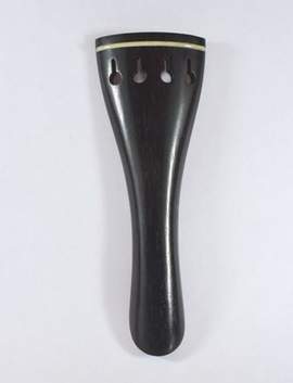 Violin Tailpiece Ebony Round White Standard 4/4 (112mm)