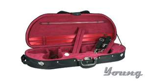 Young D Shaped Violin Case Black/red 4/4