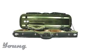 Young Oblong Deluxe Violin Case Black/green 4/4
