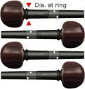 Wittner Violin Finetune Peg Set 4/4-3/4 Thin 7.8mm R/wood