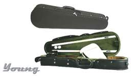 Young Shaped Deluxe Violin Case Black/green 4/4