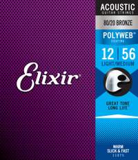 Elixir E11075 Poly Acoust Light/medium 12-56 Set