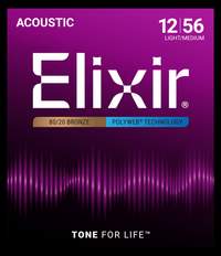 Elixir 80/20 Bronze Acoustic Guitar Strings Polyweb Light/Medium (.012-.056)
