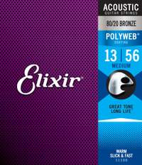 Elixir E11100 Poly Acoust Medium 13-56 Set