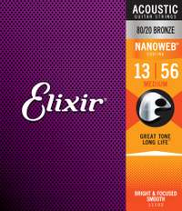 Elixir E11102 Nano 80/20 Acoust Medium 13-56 Set