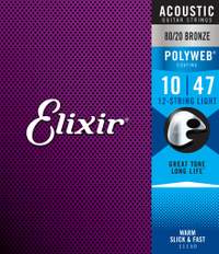 Elixir E11150 Poly Acoust 12-str Light 10-47 Set