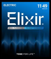 Elixir Electric Guitar Strings Polyweb Medium (.011-.049)