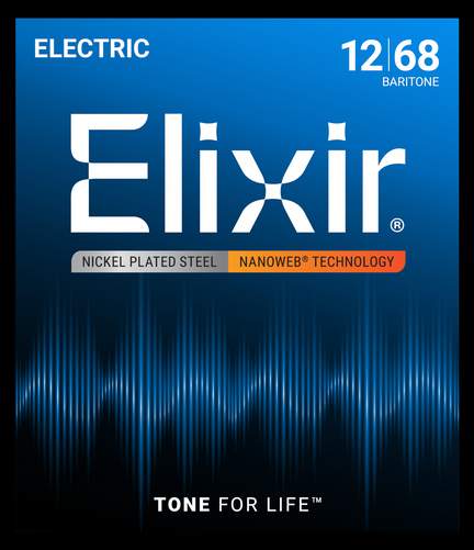 Elixir Electric Guitar Strings Nanoweb Baritone (.012-.068)