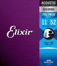 Elixir E11025 Poly Acoust Custom Light 11-52 Set
