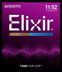 Elixir 80/20 Bronze Acoustic Guitar Strings Polyweb Custom Light (.011-.052)