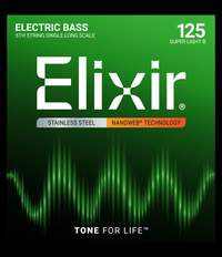 Elixir Stainless Steel 5th Bass String Nanoweb Long Scale, Super Light B (.125)