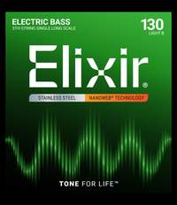 Elixir Stainless Steel 5th Bass String Nanoweb Long Scale, Light B (.130)